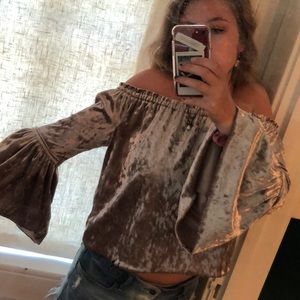 Altar’d State Crushed Velvet Off the shoulder Top